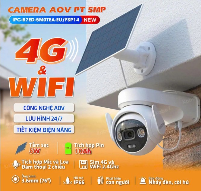 Camera Pin năng lượng mặt trời IMOU AOV PT IPC-B7ED-5M0TEA-EU/FSP14 5MP