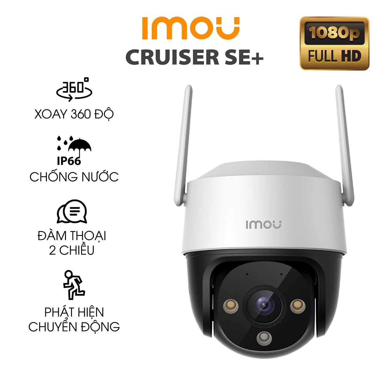 Camera Wifi imou S21FEP 2MP ngoài trời xoay 360 độ